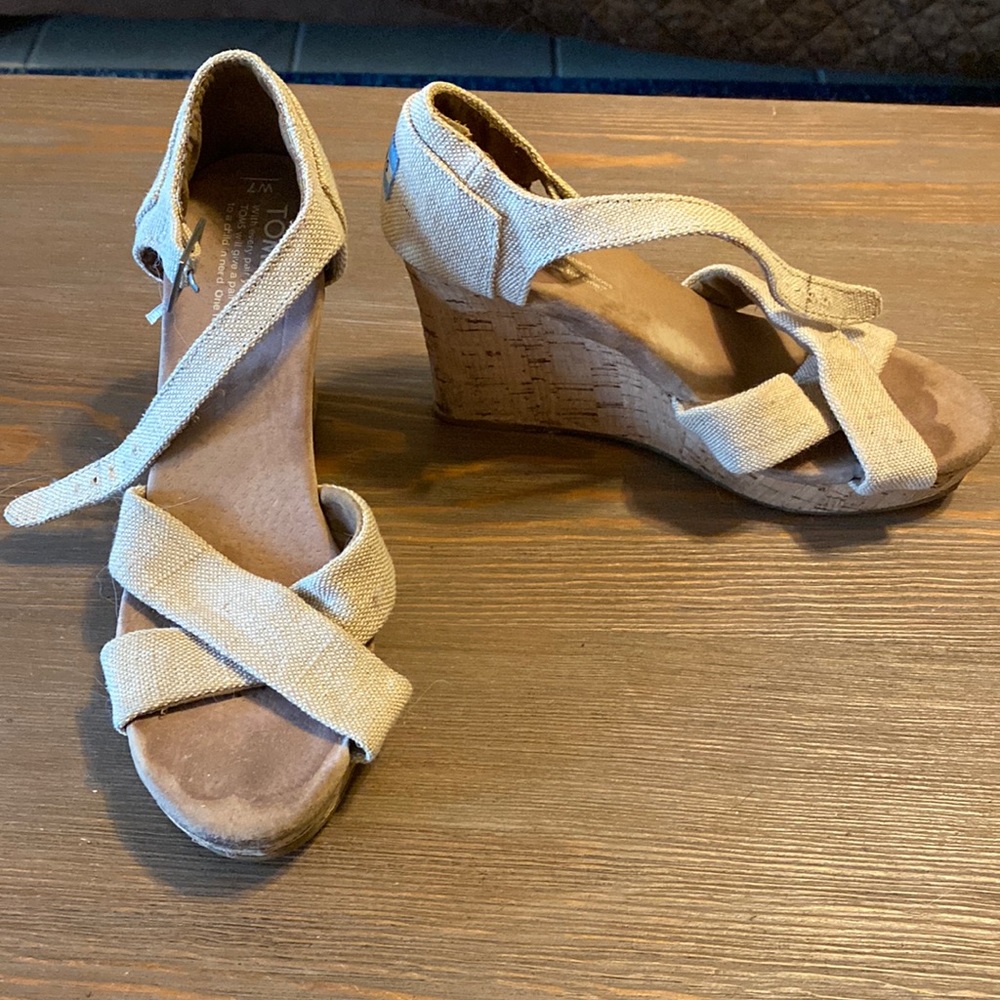 Toms wedge heel. Normal wear and tear
